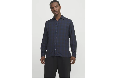 Jack And Jones Jcocharlie Check Shirt Ls Πουκάμισο Μακρυμάνικο Ανδρικό (12266044 INKWELL)
