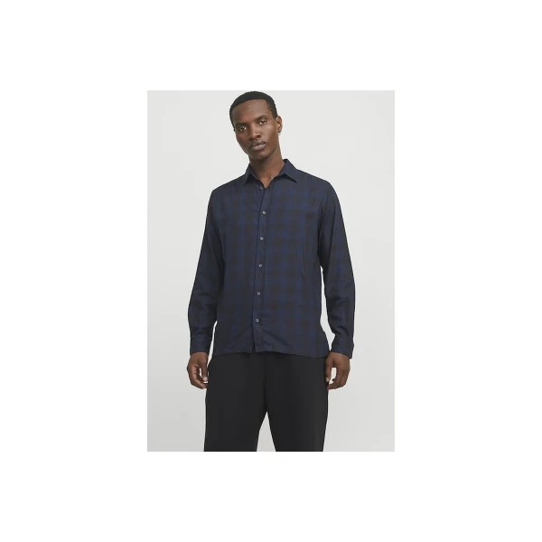 Jack And Jones Jcocharlie Check Shirt Ls Πουκάμισο Μακρυμάνικο Ανδρικό (12266044 INKWELL)