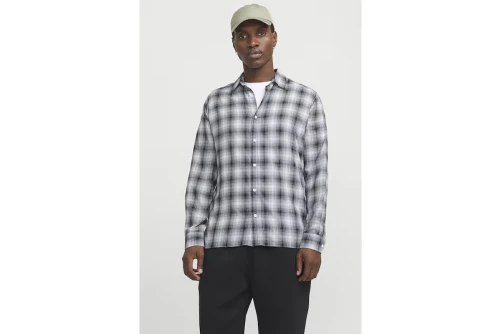 Jack And Jones Jcocharlie Check Shirt Ls Πουκάμισο Μακρυμάνικο Ανδρικό (12266044 WHITE)