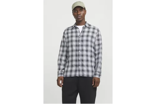 Jack And Jones Jcocharlie Check Shirt Ls Πουκάμισο Μακρυμάνικο Ανδρικό (12266044 WHITE)