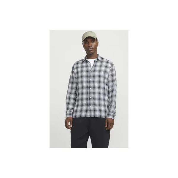 Jack And Jones Jcocharlie Check Shirt Ls Πουκάμισο Μακρυμάνικο Ανδρικό (12266044 WHITE)