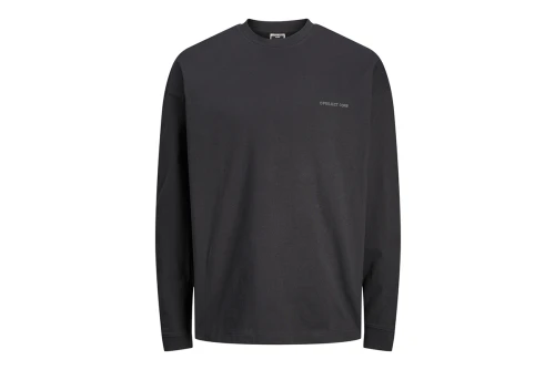 Jack And Jones Jcokinetic Ls Tee Crew Neck Μπλούζα Με Λαιμόκοψη Ανδρική (12266460 BLACK-BLACK)