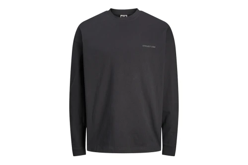 Jack And Jones Jcokinetic Ls Tee Crew Neck Μπλούζα Με Λαιμόκοψη Ανδρική (12266460 BLACK-BLACK)