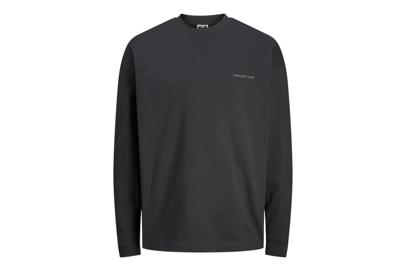 Jack And Jones Jcokinetic Ανδρική Μπλούζα με Λαιμόκοψη Μαύρη