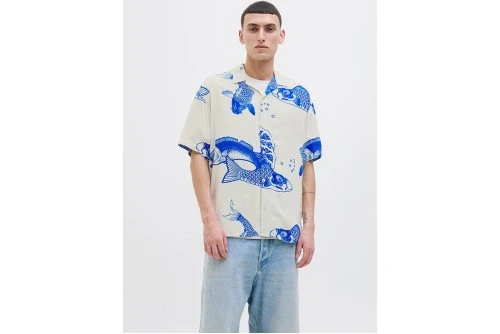 Jack And Jones Jjjeff Aop Resort Πουκάμισο Κοντομάνικο Ανδρικό (12268465 LAPIS BLUE)