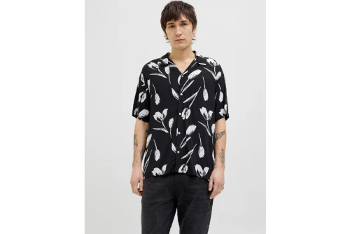 Jack And Jones Jjejeff Charge Resort Πουκάμισο Κοντομάνικο Ανδρικό (12269082 BLACK)