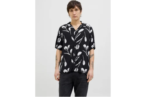 Jack And Jones Jjejeff Charge Resort Πουκάμισο Κοντομάνικο Ανδρικό (12269082 BLACK)