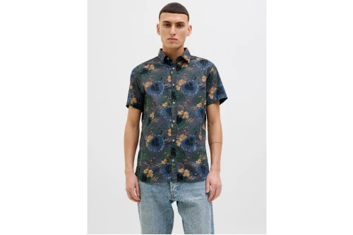 Jack And Jones Hawaii Aop Πουκάμισο Κοντομάνικο Ανδρικό (12269137 CASTLEROCK)