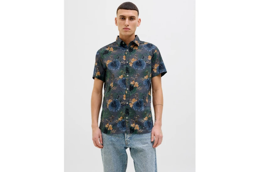 Jack & Jones Hawaii Aop Ανδρικό Κοντομάνικο Πουκάμισο Πολύχρωμο
