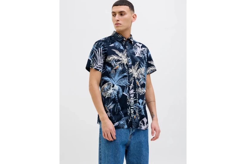 Jack & Jones Hawaii Aop Ανδρικό Κοντομάνικο Πουκάμισο Πολύχρωμο