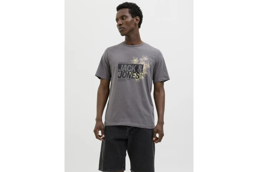 Jack And Jones Jjjaxon Ανδρικό Κοντομάνικο T-Shirt Ανθρακί