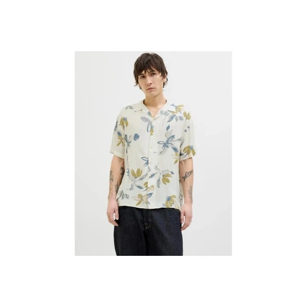 Jack And Jones Jorluke Varenna Πουκάμισο Κοντομάνικο Ανδρικό (12271111 CLOUD DANCER)