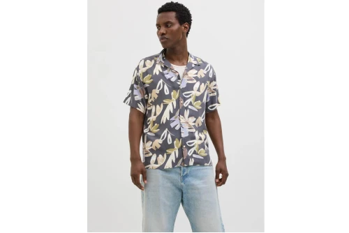 Jack And Jones Jorluke Varenna Πουκάμισο Κοντομάνικο Ανδρικό (12271111 IRON GATE)