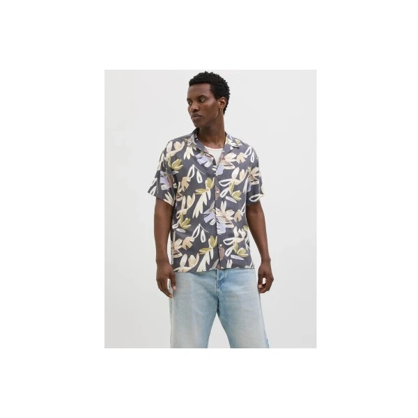 Jack And Jones Jorluke Varenna Πουκάμισο Κοντομάνικο Ανδρικό (12271111 IRON GATE)