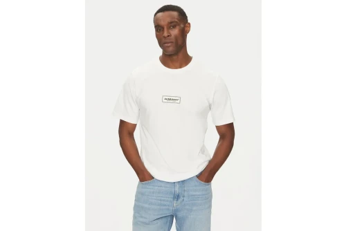 Jack And Jones Jorsplit Fakestitch Branding Ss C Ln T-Shirt Ανδρικό (12273182 BRIGHT WHITE)