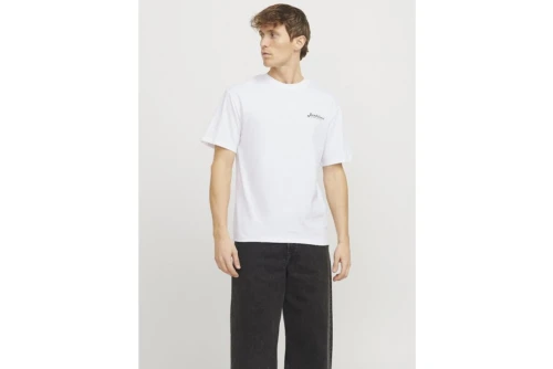 Jack And Jones Jjbeau Ss Frontprint Crew Neck Ln T-Shirt Ανδρικό (12275012 WHITE)