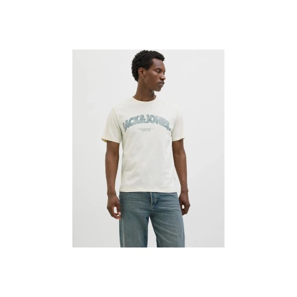 Jack And Jones Joralmeria Bold Branding T-Shirt Ανδρικό (12276962 ANTIQUE WHITE)