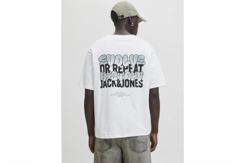 Jack And Jones Jjwobly Ανδρικό Κοντομάνικο T-Shirt Λευκό