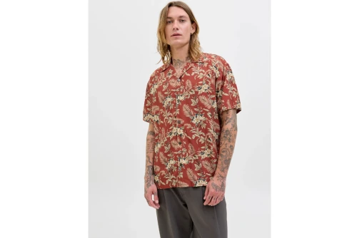 Jack And Jones Jprbluhendrix Print Πουκάμισο Κοντομάνικο Ανδρικό (12278994 TANDOORI SPICE)