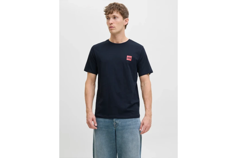 Jack And Jones Ανδρικό Κοντομάνικο T-Shirt Μπλε Σκούρο