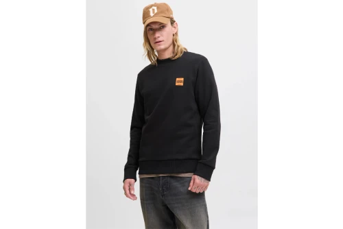 Jack And Jones Jjbrandy Logo Μπλούζα Με Λαιμόκοψη Ανδρική (12279256 BLACK)