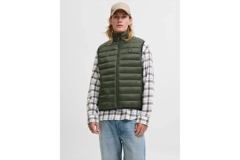 Jack And Jones Ανδρικό Αμάνικο Μπουφάν Χακί
