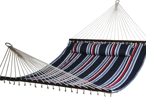 Escape Camping Αιώρα Με Ξύλο Διπλή Μπλε Λευκό Κοκκινο (12324)