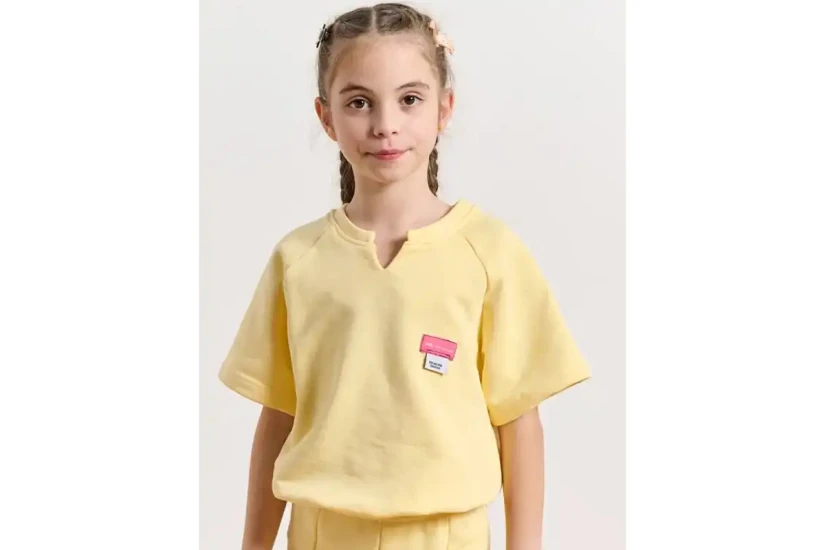 Body Talk Less Is More Mini Me Παιδικό Κοντομάνικο T-Shirt Κίτρινο