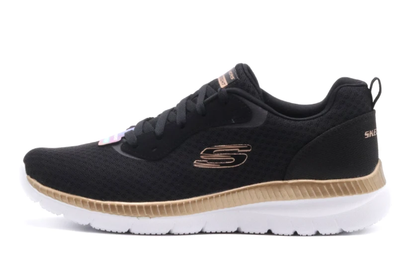 Skechers Bountiful Flex Appeal 3.0 Σνίκερς Μαύρα, Μπρονζέ, Λευκά