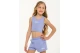 Body Talk Ribbed Παιδικό Αμάνικο Crop Top Λιλά