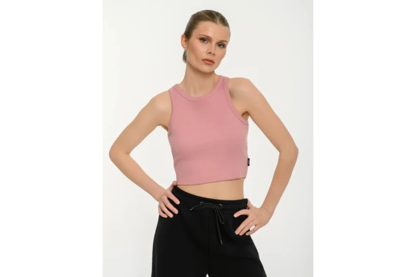 Body Talk Γυναικείο Αμάνικο Crop Top Ροζ