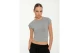 Body Talk Modal Blend Γυναικείο Κοντομάνικο Crop Top Γκρι