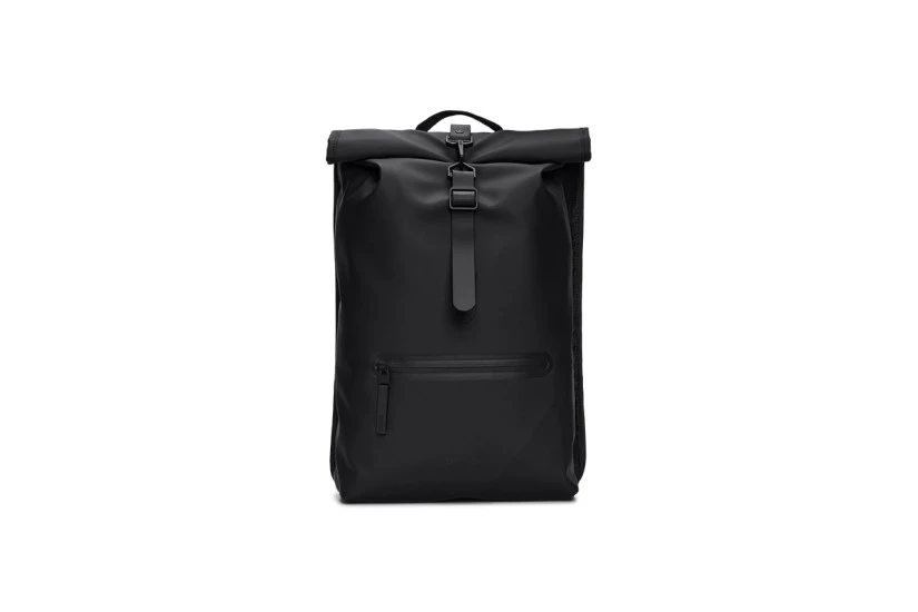 Rains Rolltop Rucksack Casual Σακίδιο Πλάτης Μαύρο 17L 