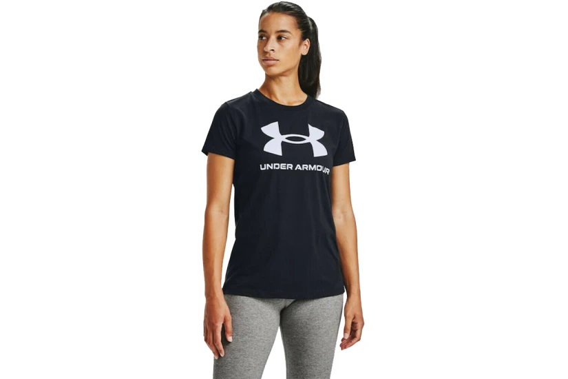 Under Armour Sportstyle Logo Γυναικείο Κοντομάνικο T-Shirt Μαύρο, Λευκό