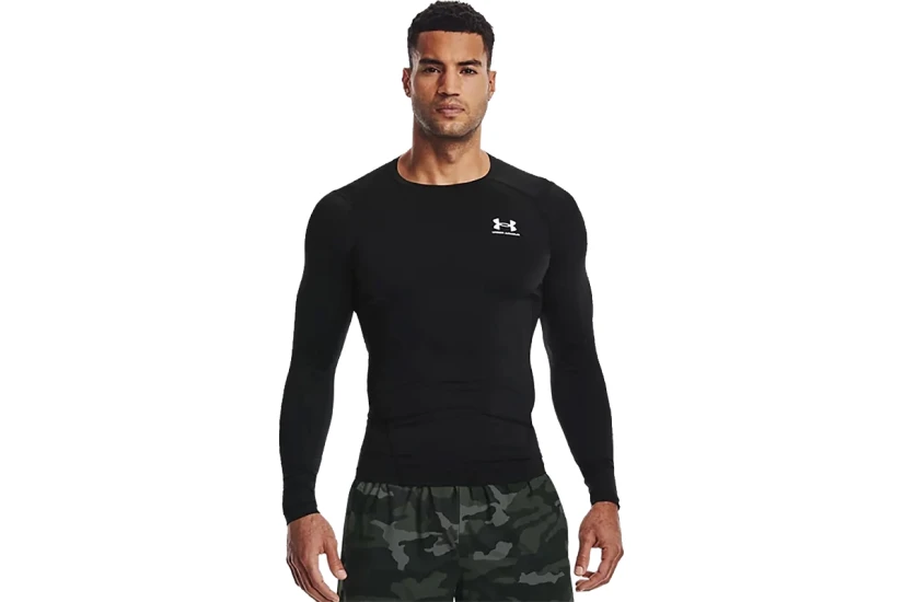 Under Armour HeatGear Ανδρική Μακρυμάνικη Ισοθερμική Μπλούζα Μαύρη