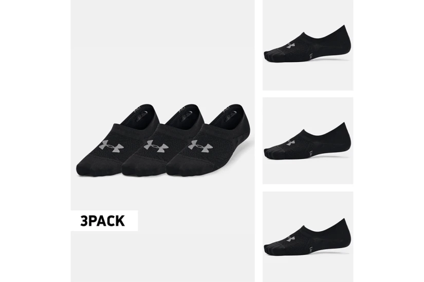 Under Armour Breathe Lite Ultra Κάλτσες Μέχρι τον Αστράγαλο Μαύρες 3 Τεμάχια
