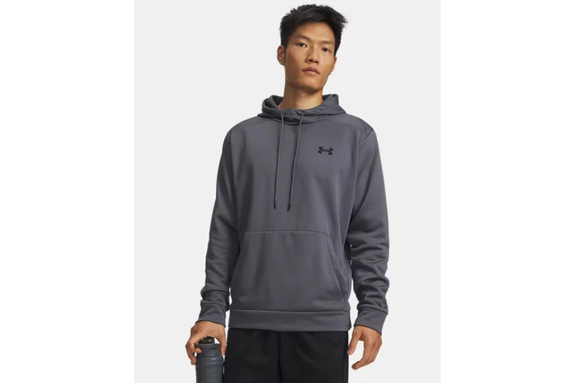 Under Armour Fleece Ανδρικό Φούτερ με Κουκούλα Γκρι Σκούρο