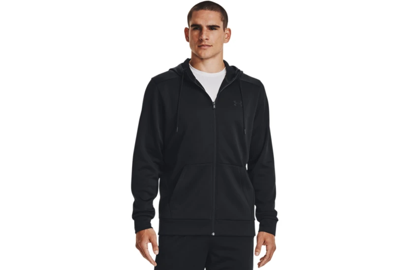Under Armour Fleece Ανδρική Πολυεστερική Ζακέτα με Κουκούλα Μαύρη