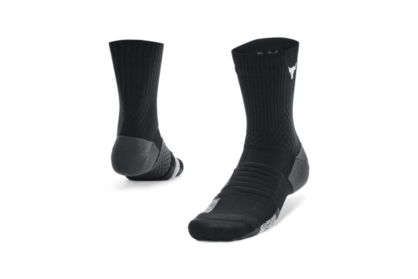 Under Armour Project Rock ArmourDry Playmaker Κάλτσες μέχρι τη Γάμπα Μαύρες, Γκρι