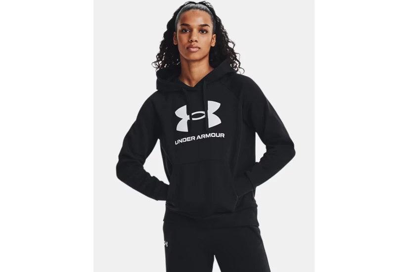 Under Armour Rival Fleece Γυναικείο Φούτερ με Κουκούλα Μαύρο