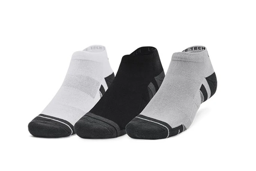 Under Armour Performance Tech Κάλτσες Μέχρι τον Αστράγαλο Γκρι, Μαύρες 3 Τεμάχια