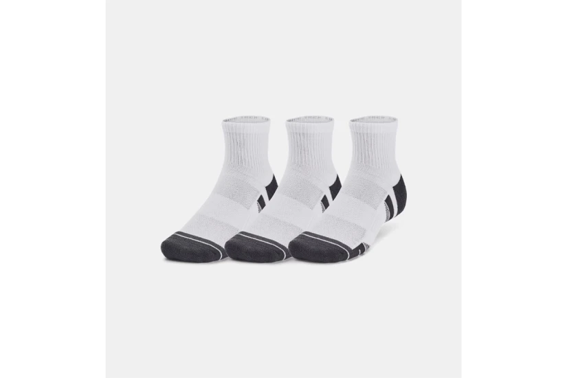 Under Armour Performance Tech Κάλτσες Πάνω από τον Αστράγαλο Λευκές, Γκρι Σκούρο 3 Ζευγάρια