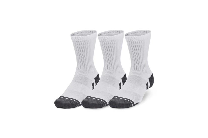 Under Armour Performance Cotton Cushioned Ανδρικές Ψηλές Κάλτσες Λευκές, Γκρι 3 Ζευγάρια