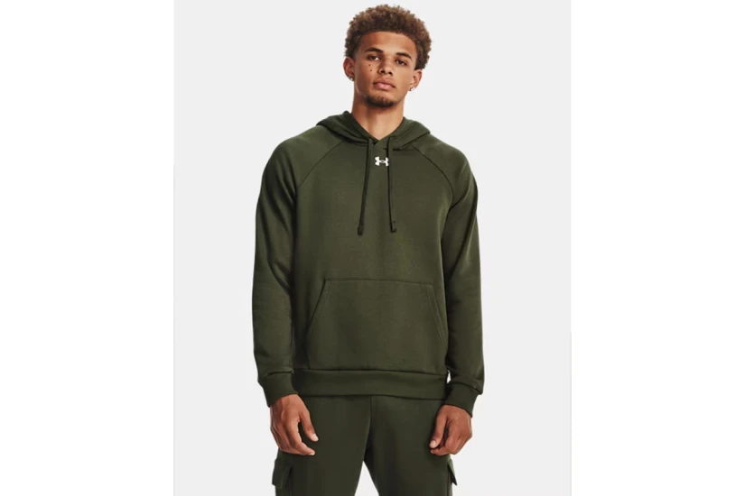 Under Armour Rival Fleece Ανδρικό Φούτερ με Κουκούλα Χακί