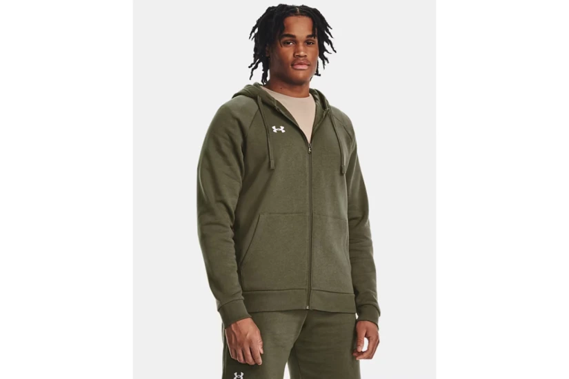 Under Armour Rival Fleece Ανδρική Βαμβακερή Ζακέτα με Κουκούλα Χακί