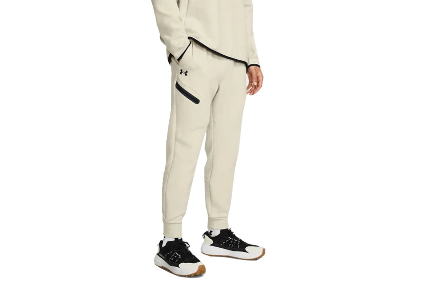 Under Armour Unstoppable Fleece Ανδρικό Παντελόνι Φόρμας Εκρού