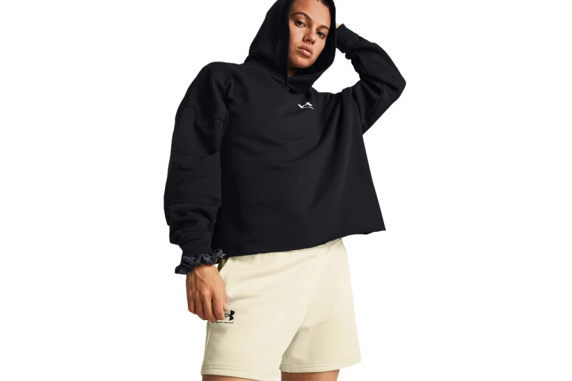 Under Armour Rival Terry Γυναικείο Φούτερ Με Κουκούλα Μαύρο