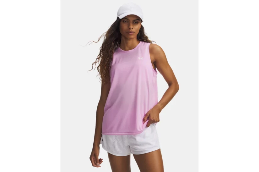 Under Armour Tech Γυναικεία Αμάνικη Μπλούζα Ροζ