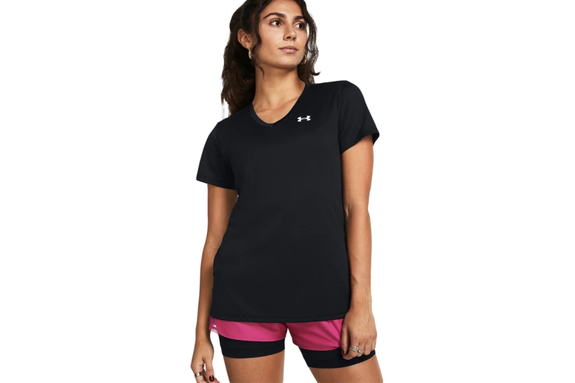 Under Armour Tech V-Neck Γυναικείο Κοντομάνικο T-Shirt Μαύρο