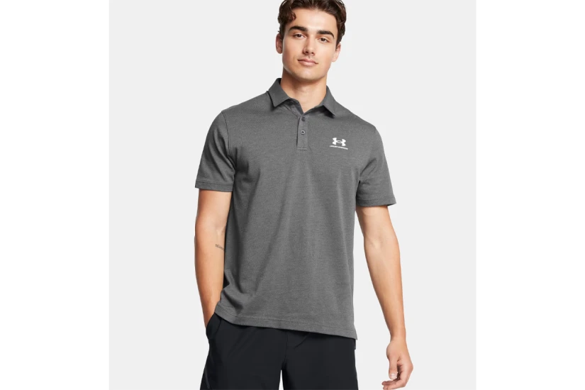 Under Armour Icon Polo Ανδρικό Κοντομάνικο T-Shirt Polo Γκρι Σκούρο